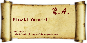 Miszti Arnold névjegykártya